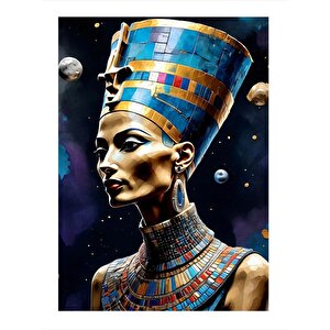 Mısır Kraliçesi Nefertiti Desenli Mdf Tablo 25cmx 35cm 25x35 cm