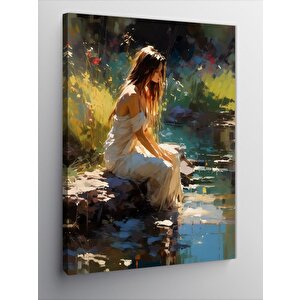Kanvas Tablo Nehirdeki Kadın 100x140 cm