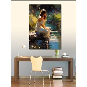Kanvas Tablo Nehirdeki Kadın 100x140 cm