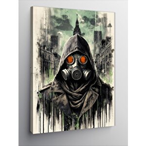 Kanvas Tablo Gaz Maskeli Adam 70x100 cm