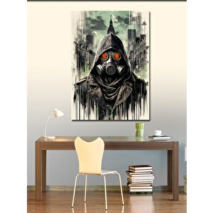 Kanvas Tablo Gaz Maskeli Adam 70x100 cm