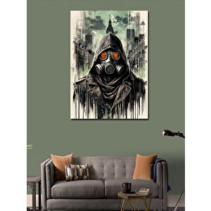 Kanvas Tablo Gaz Maskeli Adam 70x100 cm