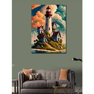 Kanvas Tablo Adadaki Deniz Feneri 100x140 cm