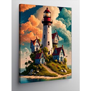 Kanvas Tablo Adadaki Deniz Feneri 70x100 cm