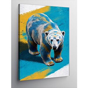 Kanvas Tablo Renkli Boyalı Kutup Ayısı 50x70 cm
