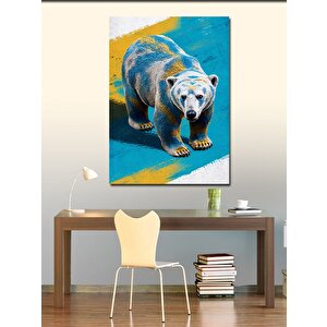 Kanvas Tablo Renkli Boyalı Kutup Ayısı 50x70 cm