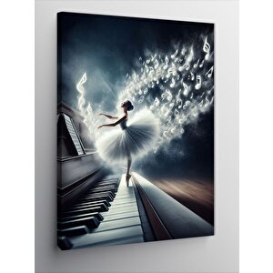 Kanvas Tablo Piyano Ve Balerin 70x100 cm