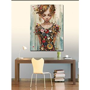 Kanvas Tablo Meyveler Ve Kadın 70x100 cm