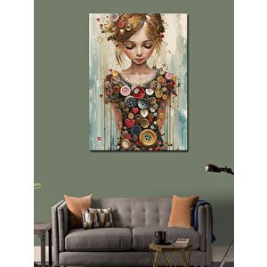 Kanvas Tablo Meyveler Ve Kadın 70x100 cm