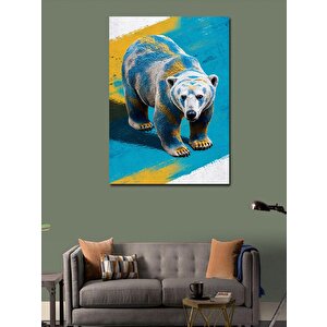 Kanvas Tablo Renkli Boyalı Kutup Ayısı 100x140 cm