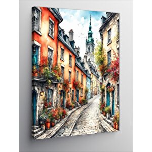 Kanvas Tablo Arnavut Kaldırımlı Yol 100x140 cm