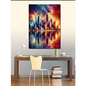 Kanvas Tablo Rengarenk Şehir Gökdelenler 70x100 cm