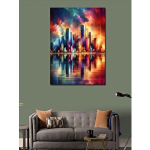 Kanvas Tablo Rengarenk Şehir Gökdelenler 70x100 cm