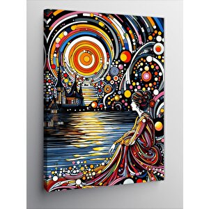 Kanvas Tablo Renkler Ve Asyalı Kadın 50x70 cm