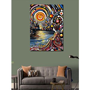 Kanvas Tablo Renkler Ve Asyalı Kadın 50x70 cm