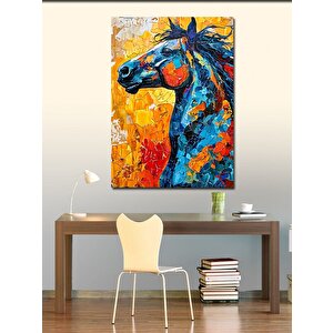 Kanvas Tablo Renkli Desenler Ve At 50x70 cm
