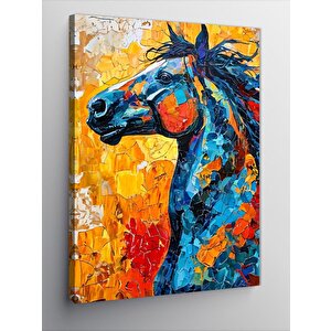 Kanvas Tablo Renkli Desenler Ve At 100x140 cm