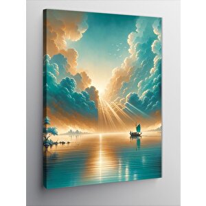 Kanvas Tablo Deniz Manzarası Ve Bulutlar 50x70 cm