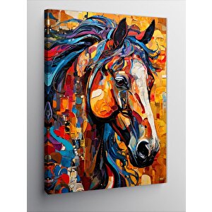 Kanvas Tablo Renkli At Poster 100x140 cm