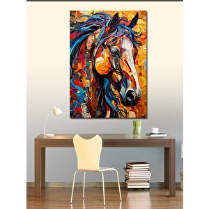 Kanvas Tablo Renkli At Poster 100x140 cm