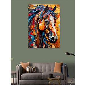 Kanvas Tablo Renkli At Poster 100x140 cm