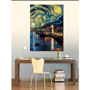 Kanvas Tablo Sahil Kenarı Van Gogh Stili 70x100 cm