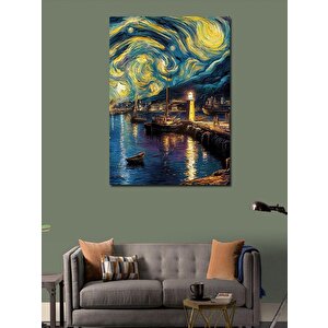 Kanvas Tablo Sahil Kenarı Van Gogh Stili 70x100 cm