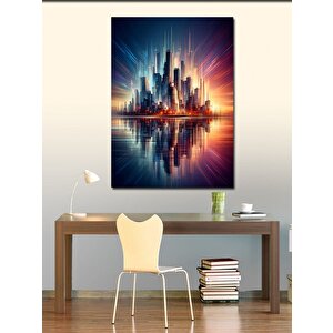 Kanvas Tablo Şehir Manzarası Ve Deniz 50x70 cm