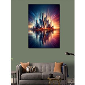 Kanvas Tablo Şehir Manzarası Ve Deniz 50x70 cm