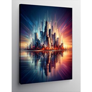 Kanvas Tablo Şehir Manzarası Ve Deniz 70x100 cm