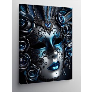 Kanvas Tablo Mavi Gizemli Maske 70x100 cm