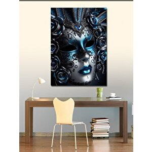 Kanvas Tablo Mavi Gizemli Maske 70x100 cm