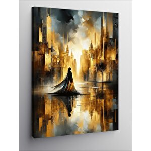 Kanvas Tablo Soyut Kadın Ve Şehir 100x140 cm