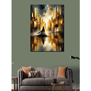 Kanvas Tablo Soyut Kadın Ve Şehir 100x140 cm