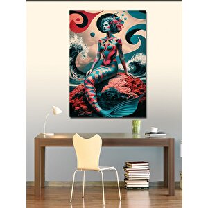 Kanvas Tablo Kayalıklardaki Deniz Kızı 100x140 cm