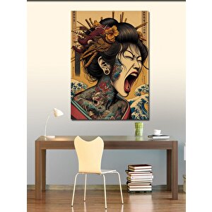Kanvas Tablo Çığlık Atan Japon Kadın 50x70 cm