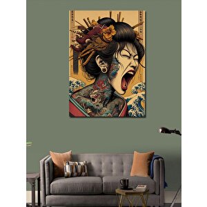 Kanvas Tablo Çığlık Atan Japon Kadın 50x70 cm
