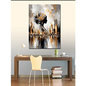 Kanvas Tablo Afrikalı Kadın Ve Şehir 100x140 cm