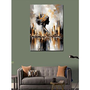 Kanvas Tablo Afrikalı Kadın Ve Şehir 100x140 cm