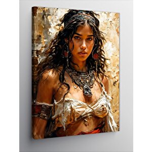 Kanvas Tablo Yağlı Boyalı Tablo Kadın 50x70 cm