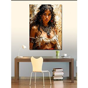 Kanvas Tablo Yağlı Boyalı Tablo Kadın 50x70 cm