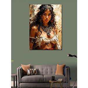 Kanvas Tablo Yağlı Boyalı Tablo Kadın 50x70 cm