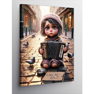 Kanvas Tablo Eski Sokak Ve Klasik Araba 70x100 cm