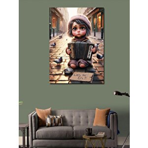 Kanvas Tablo Eski Sokak Ve Klasik Araba 70x100 cm