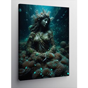 Kanvas Tablo Denizin Derinliklerindeki Deniz Kızı 100x140 cm