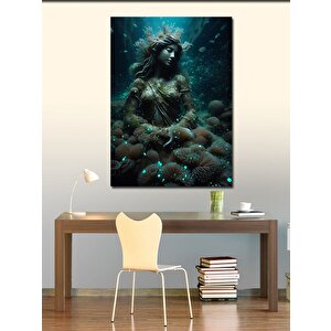 Kanvas Tablo Denizin Derinliklerindeki Deniz Kızı 100x140 cm