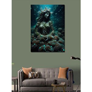 Kanvas Tablo Denizin Derinliklerindeki Deniz Kızı 100x140 cm