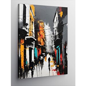 Kanvas Tablo Yağlı Boyalı Sokak 70x100 cm