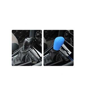 Seat Ibiza Dsg Silikon Vites Topuzu Kılıfı Mavi R Logo