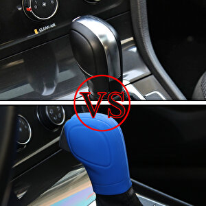 Seat Ateca Dsg Silikon Vites Topuzu Kılıfı Mavi R Logo